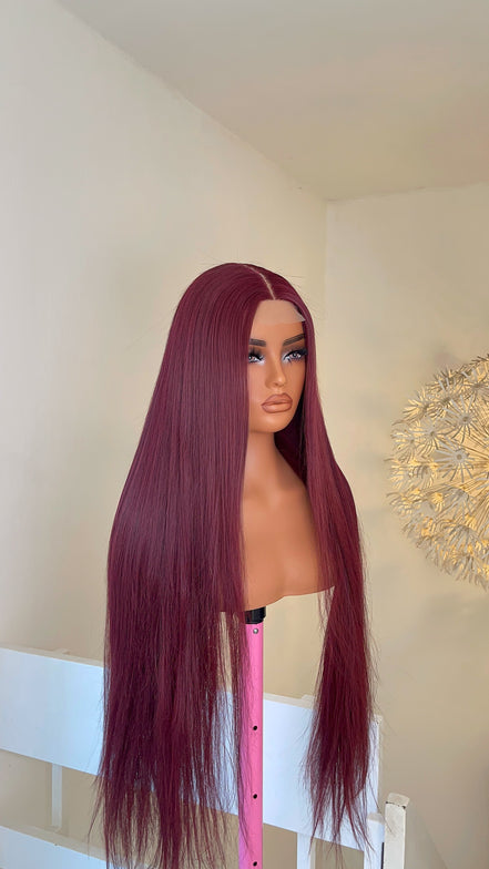 30 Bone straight replica (Burgundy) 2x6 closure
