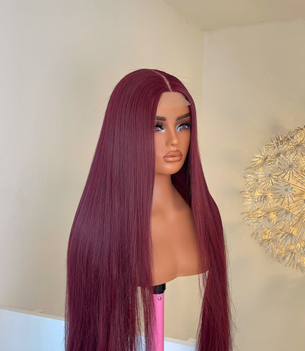 30 Bone straight replica (Burgundy) 2x6 closure