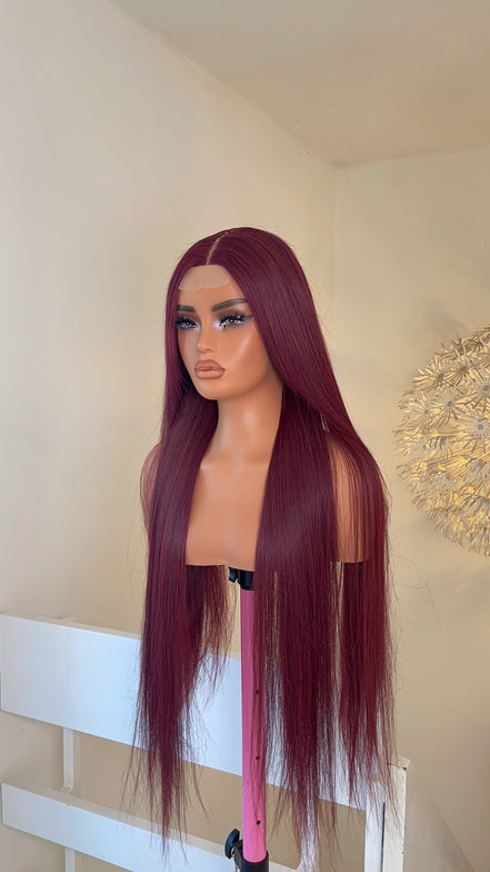 30 Bone straight replica (Burgundy) 2x6 closure