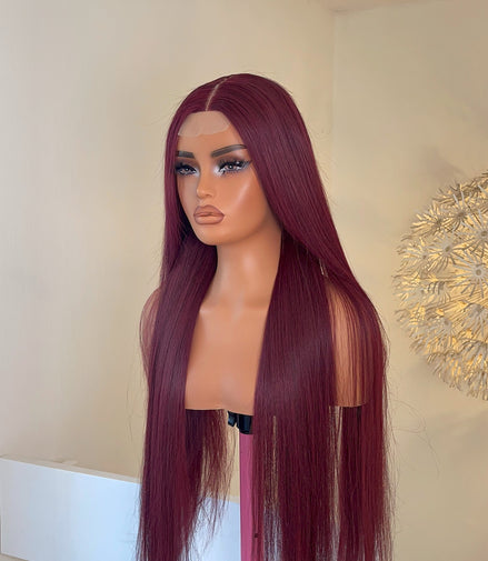30 Bone straight replica (Burgundy) 2x6 closure