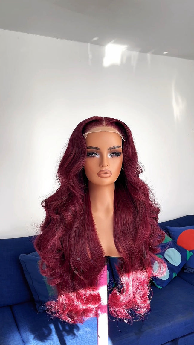 Wig Brooklyn 5x5 Closure- (Burgundy)