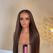30 inch Bone Straight Replica- Chocolate Brown