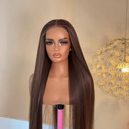 30 inch Bone Straight Replica- Chocolate Brown