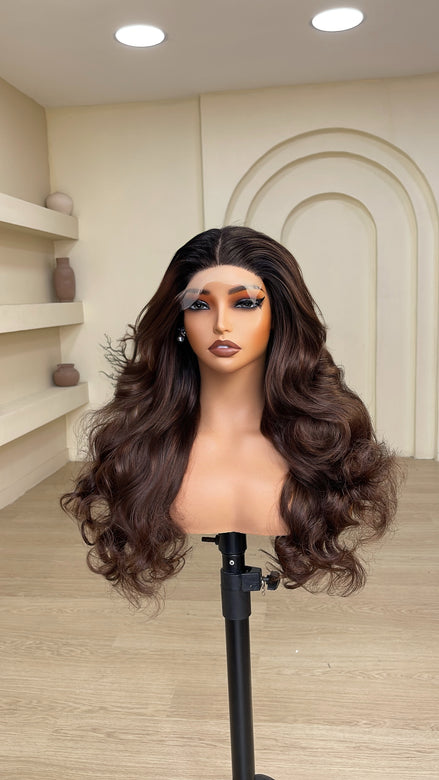 Boujie girl wavy (Brown/Dark roots)