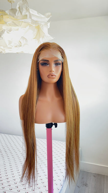 30 inch Bone Straight Replica- Honey Blonde