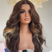 Mocha (Rich Brown with Blonde Face-Framing Highlights)