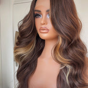 Mocha (Rich Brown with Blonde Face-Framing Highlights)