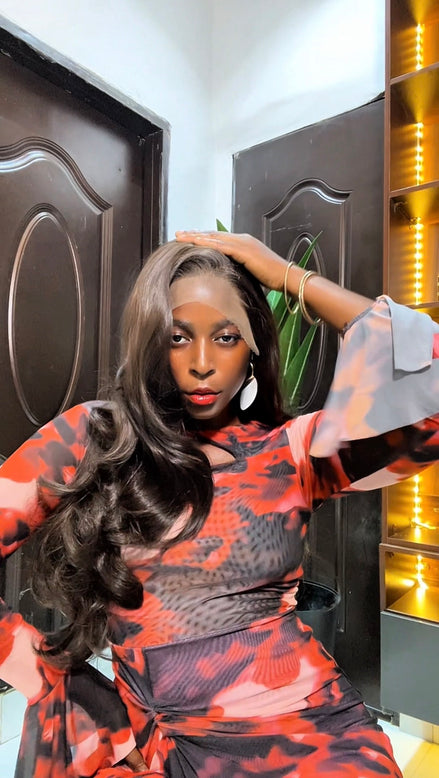 30 inch Wig Diva 13x4 full frontal unit. (Color: Brown)